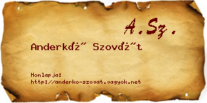 Anderkó Szovát névjegykártya